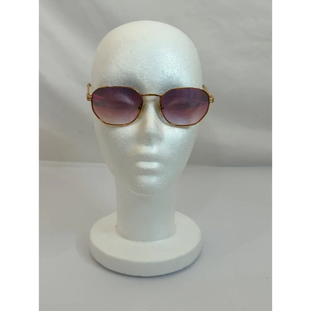 VF Vintage Frames Co Mayor Mariner Edition 24K Gold Sunglasses Pink Lens NWOT